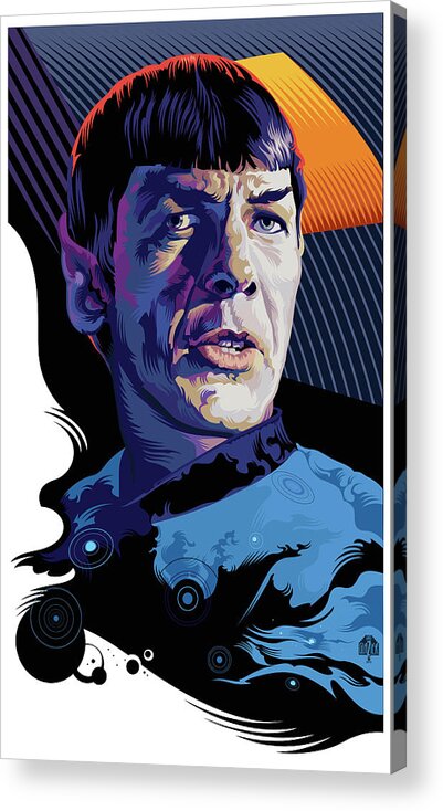 Spock Acrylic Print featuring the digital art Star Trek Spock Pop Art Portrait by Garth Glazier