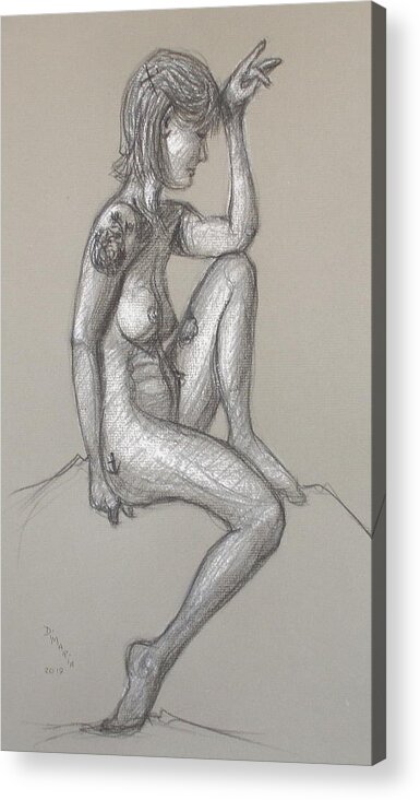 Realism Acrylic Print featuring the drawing Tara Side View by Donelli DiMaria