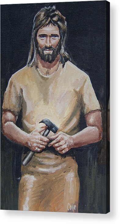 Carpenter Acrylic Print featuring the painting The Carpenter by Larry Cole