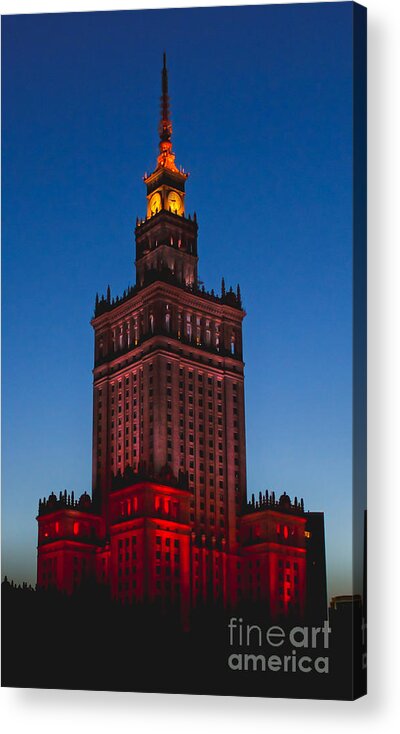 Palace Acrylic Print featuring the photograph The Palace of Culture and Science by Iryna Liveoak