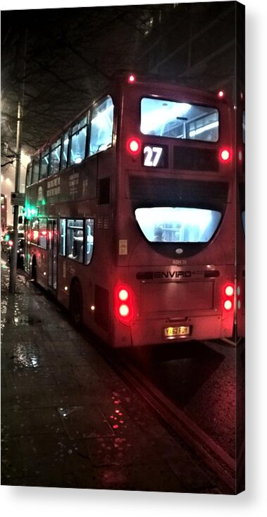 Bus Acrylic Print featuring the photograph The Red Bus by Magda Levin