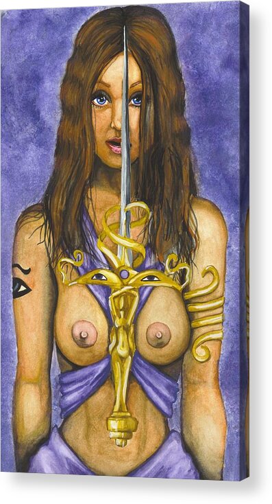 Sword Acrylic Print featuring the painting The Sword of Magic by Scarlett Royale