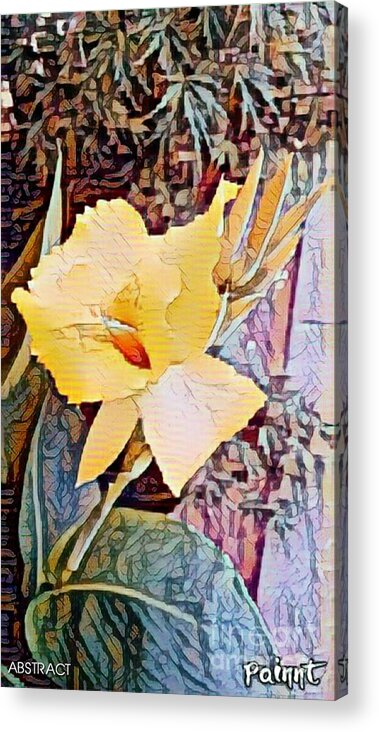 Mixedmedia Acrylic Print featuring the mixed media Tropical lilly by Steven Wills