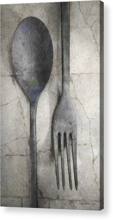 Wabi Sabi Acrylic Print featuring the digital art Wabi Sabi Utensils by Cynthia Decker