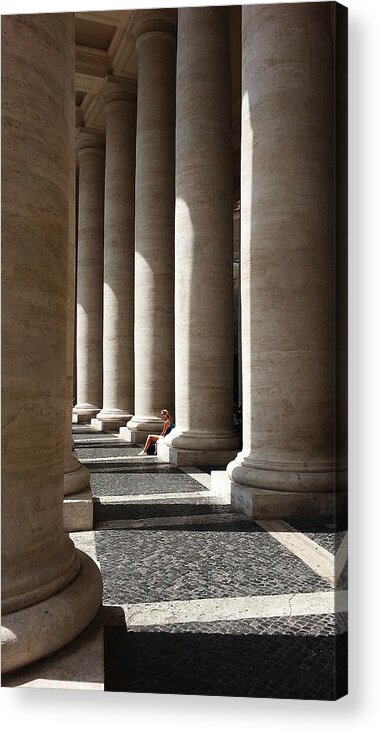 Vatican Acrylic Print featuring the digital art Waiting at St Peter's by Julian Perry