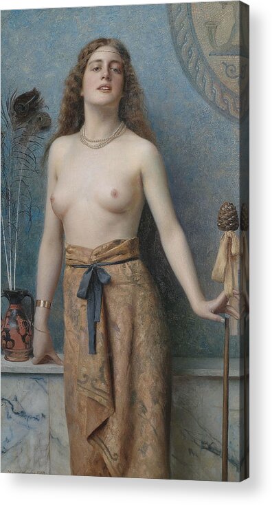 19th Century Art Acrylic Print featuring the painting Young Bacchante by Max Nonnenbruch