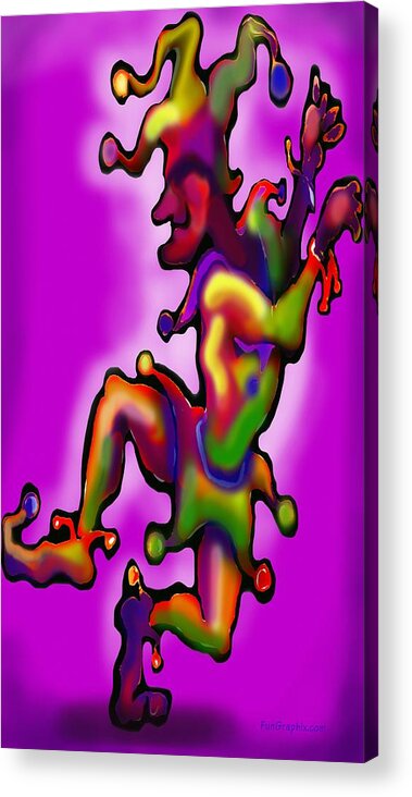 Acanvas Acrylic Print featuring the digital art Mardi Gras Jester #2 by Kevin Middleton