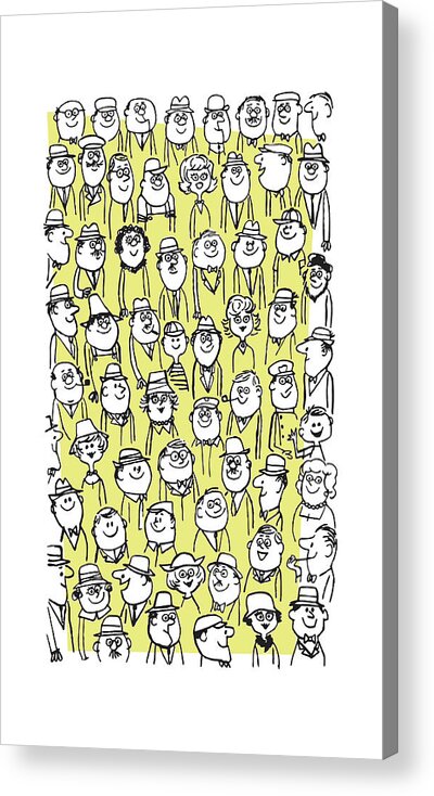 Audience Acrylic Print featuring the drawing Crowd #6 by CSA Images
