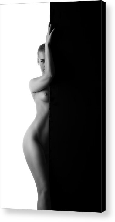Nude Acrylic Print featuring the photograph Black And White by Aurimas Valevi?ius