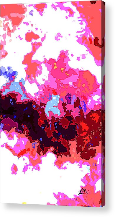 Abstract Acrylic Print featuring the digital art Abstract Contentment panel three of three by Linda Mears