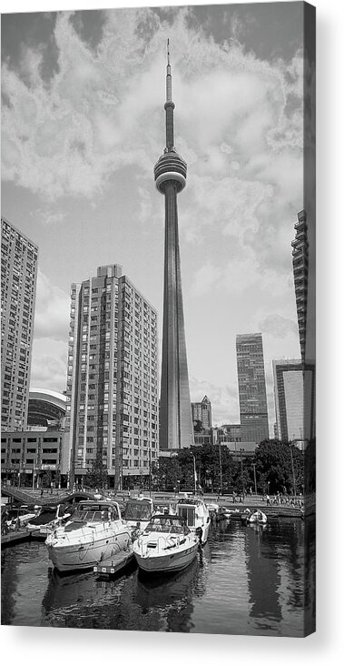 Boats Acrylic Print featuring the photograph CN Tower Toronto by James Canning