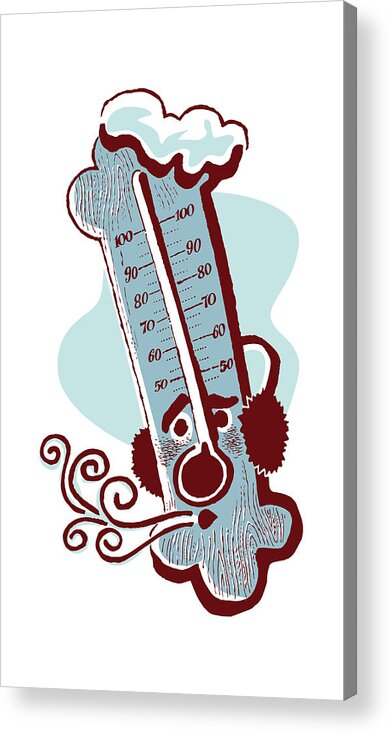 Campy Acrylic Print featuring the drawing Cold Thermometer by CSA Images