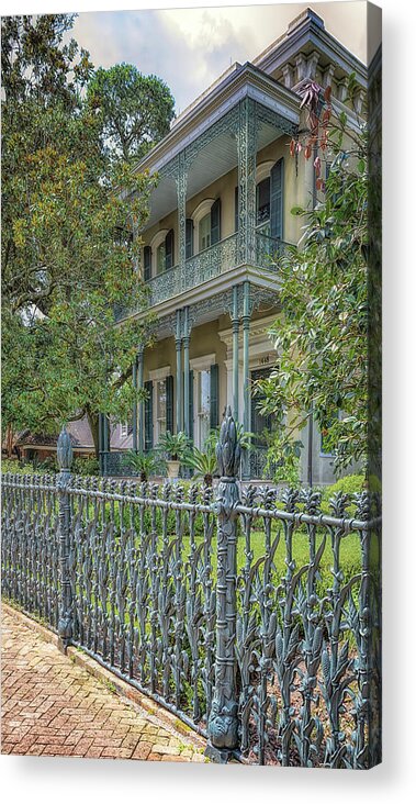 Garden District Acrylic Print featuring the photograph Cornstalk Fence Mansion by Susan Rissi Tregoning