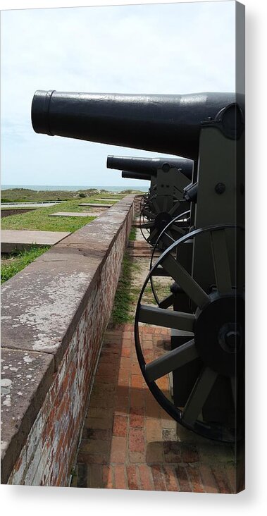 Cannons Acrylic Print featuring the photograph Fort Macon Cannons 4 by Paddy Shaffer