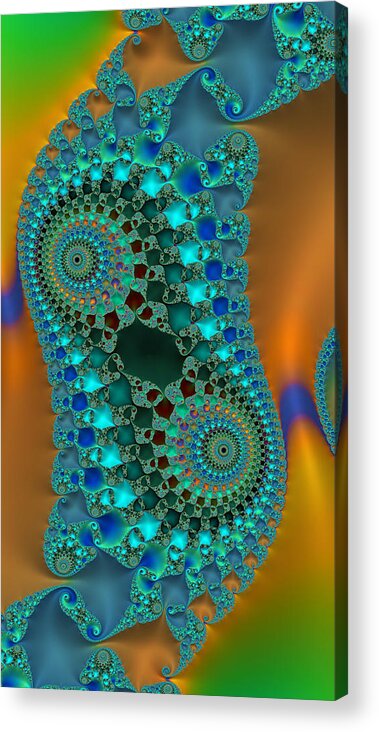 Fractal Acrylic Print featuring the digital art Grinding Gears Fractal Abstract by Shelli Fitzpatrick