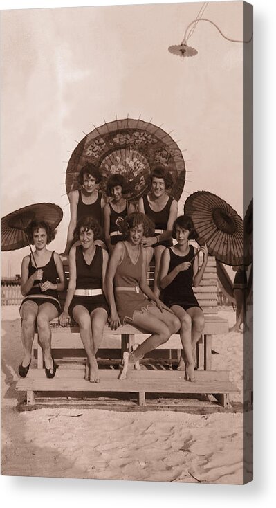 People Acrylic Print featuring the photograph Group Of Women In Bathing Suits With by Fpg