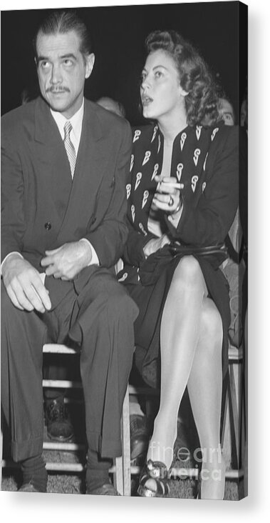 Howard Hughes Acrylic Print featuring the photograph Howard Hughes And Ava Gardner by Bettmann
