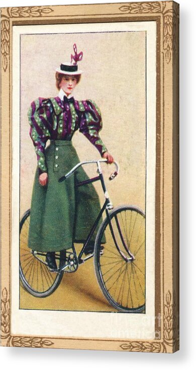 1930-1939 Acrylic Print featuring the drawing Lady Cyclist Wearing Divided Skirt by Print Collector