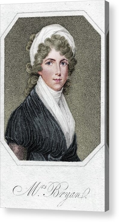 Engraving Acrylic Print featuring the drawing Mrs. Bryan by Print Collector