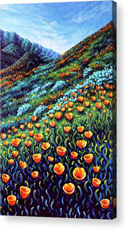 Superbloom Acrylic Print featuring the painting Superbloom Begins by Bari Rhys