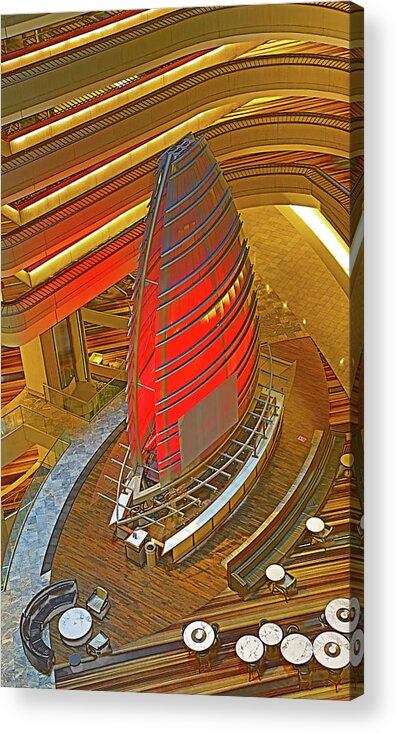 Hotel Acrylic Print featuring the photograph Atlanta Marriott Marquis Hotel Atrium 8 by Richard Krebs