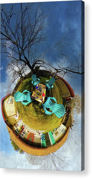 360° Acrylic Print featuring the digital art Backyard Flight by Joe Houde