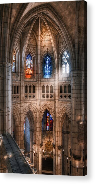 Cathedral Acrylic Print featuring the photograph Cathedral stained glass windows by Micah Offman