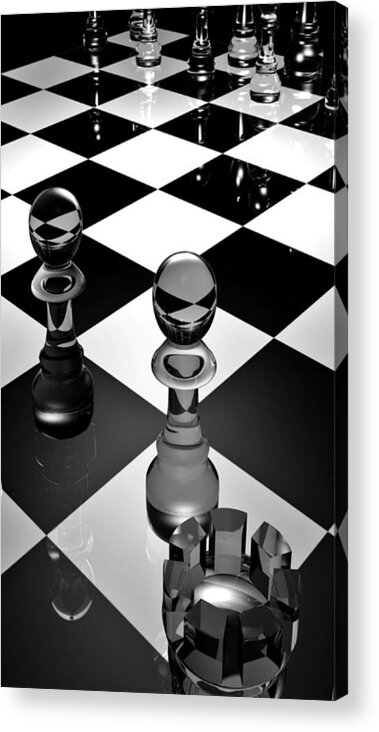 Check Board Acrylic Print featuring the digital art Cool check design by Mopssy Stopsy