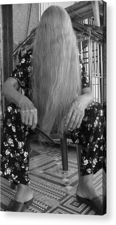 Hair Acrylic Print featuring the photograph Faceless by Robert Bociaga