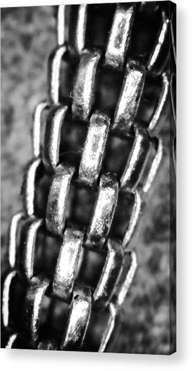 Chain Acrylic Print featuring the photograph Gold Rope Chain in Silver by Eileen Backman