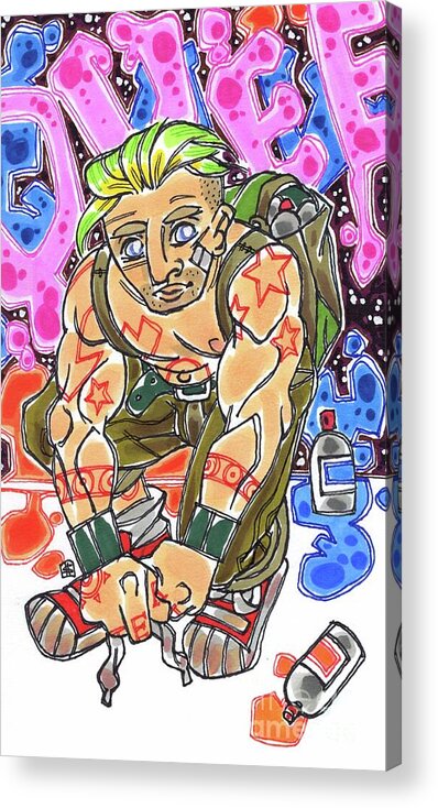 Shannon Hedges Acrylic Print featuring the drawing Graffiti Artist by Shannon Hedges
