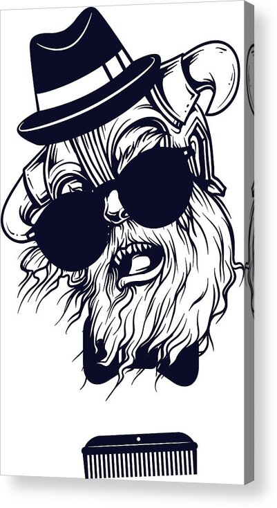Monster Acrylic Print featuring the digital art Hipster Viking by Jacob Zelazny