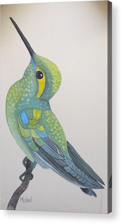 Hummingbirds Acrylic Print featuring the painting Hummingbird Book Box 2 by Mishel Vanderten