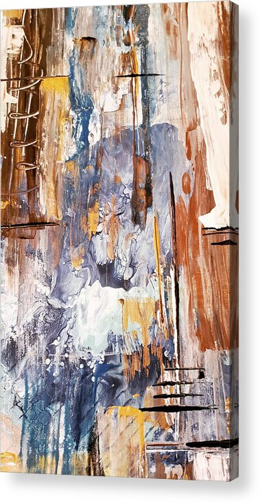 Contemporaryabstract Acrylic Print featuring the painting It's Rustic 2 by Kelly M Turner