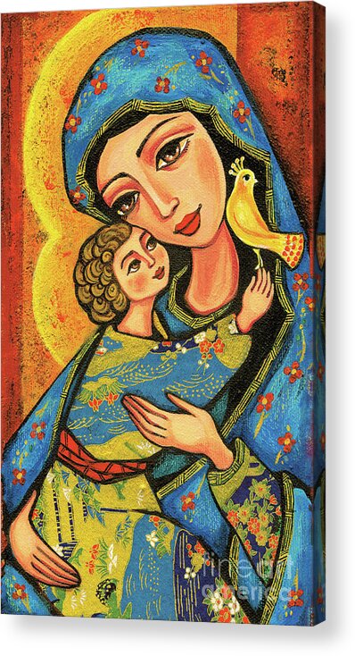 Mother And Child Acrylic Print featuring the painting Mother Temple by Eva Campbell