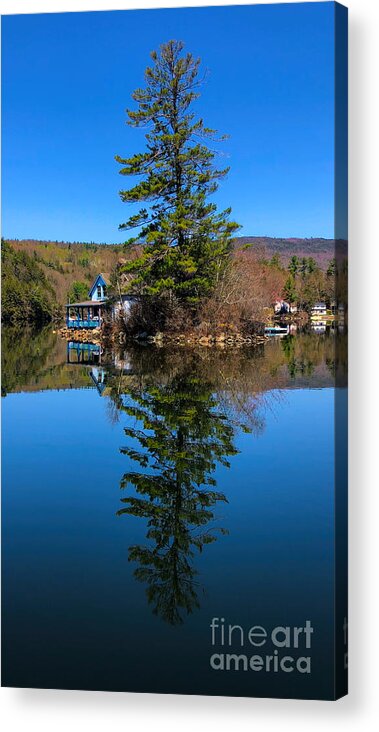 Lake Acrylic Print featuring the photograph Newfound Reflections Loon Island by Xine Segalas