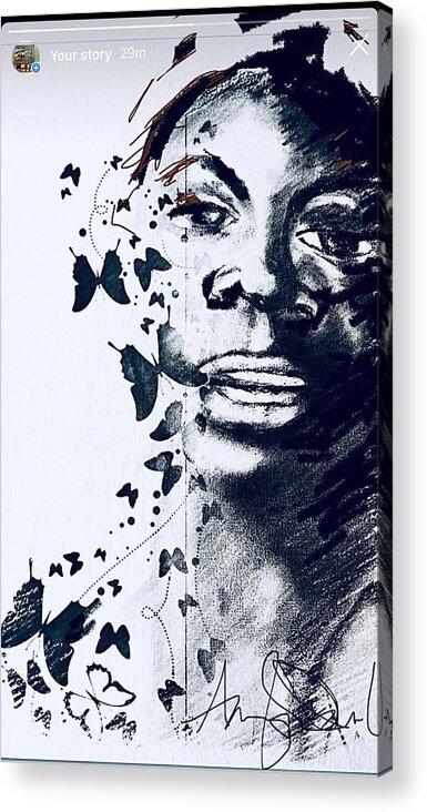  Acrylic Print featuring the mixed media Nina by Angie ONeal