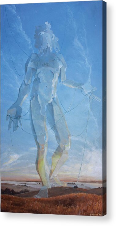 Guy Kinnear Acrylic Print featuring the painting Paper Colossus by Guy Kinnear