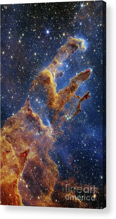 M16 Acrylic Print featuring the photograph Pillars of Creation, JWST image by Science Photo Library