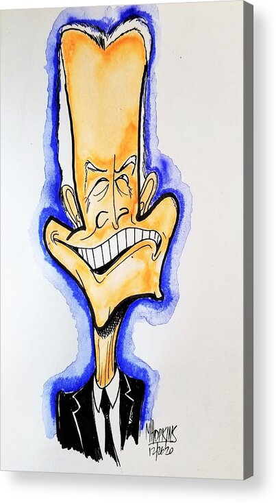 President Acrylic Print featuring the drawing President Biden by Michael Hopkins
