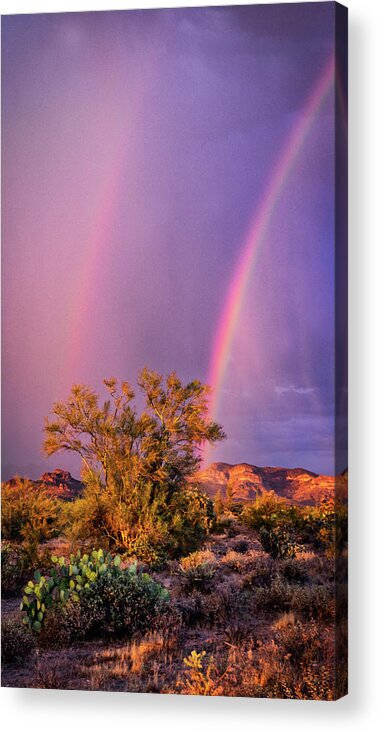 Arizona Acrylic Print featuring the photograph Purple Skies And Rainbows by Saija Lehtonen