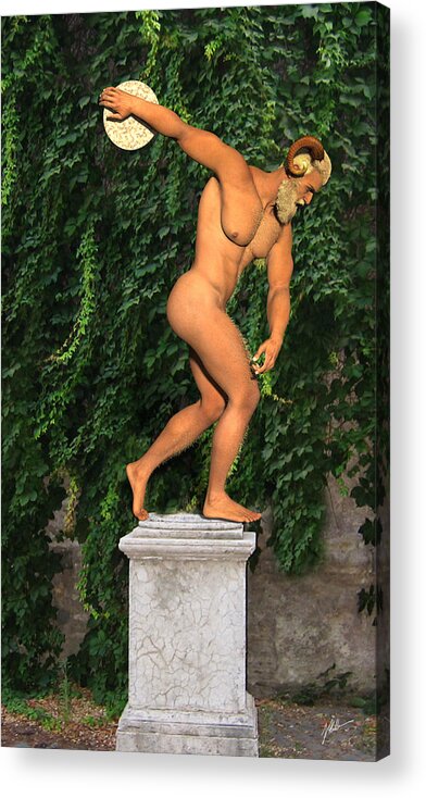 Fine Art Nude Acrylic Print featuring the digital art Satyr Faunus Devil number thirty seven by Joaquin Abella