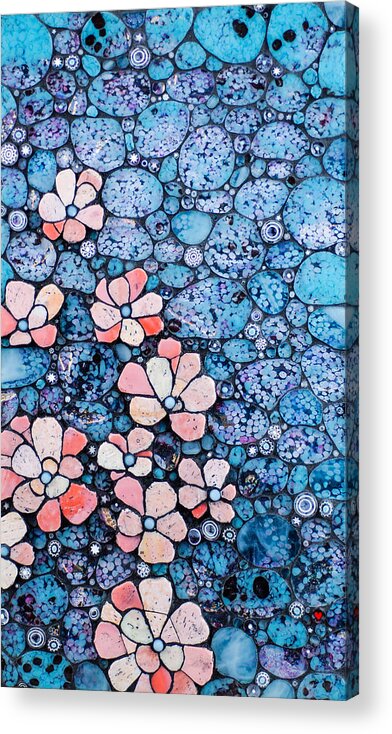 Flowers Acrylic Print featuring the glass art Shell Flower by Cherie Bosela