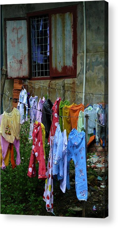 Clothes Acrylic Print featuring the photograph Street photography, Vietnam by Robert Bociaga