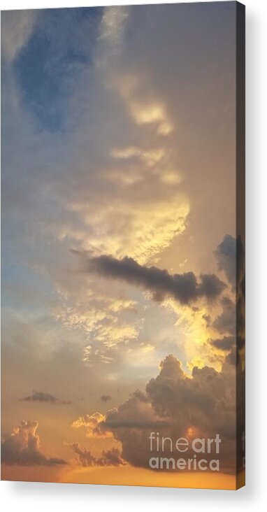Orange Clouds Photography Acrylic Print featuring the photograph Summer Sky by Expressions By Stephanie