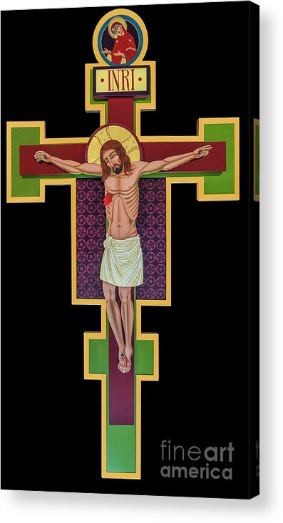 The Cross Of Life-the Flowering Cross Acrylic Print featuring the painting The Cross of Life-The Flowering Cross by William Hart McNichols