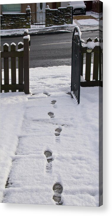Traces On Snow Acrylic Print featuring the photograph Traces in the Snow by Elena Perelman