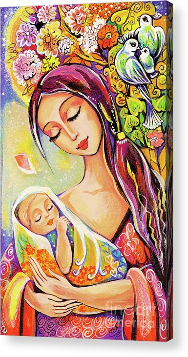 Mother And Child Acrylic Print featuring the painting Tree of Life by Eva Campbell