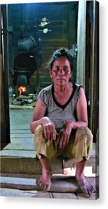 Tribal Woman Acrylic Print featuring the photograph Tribal Woman at the Front Door by Robert Bociaga