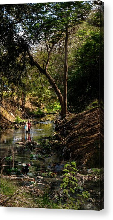 Wading Acrylic Print featuring the photograph Wading the Jatibonico river by Micah Offman